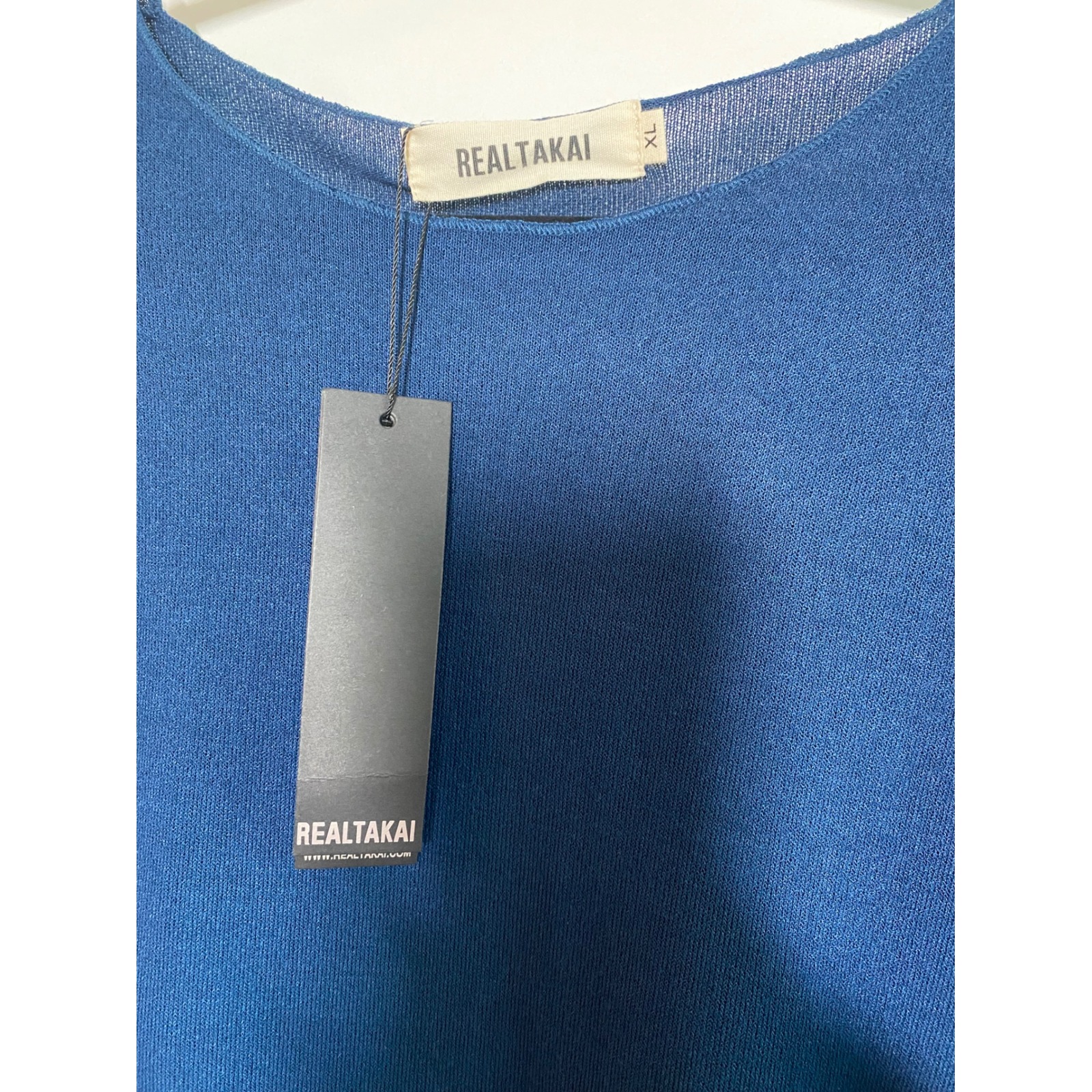 Realtakai Men Xl Blue Nwt Sheer Long Sleeve Lightweight Knit Top — image 2 of 7